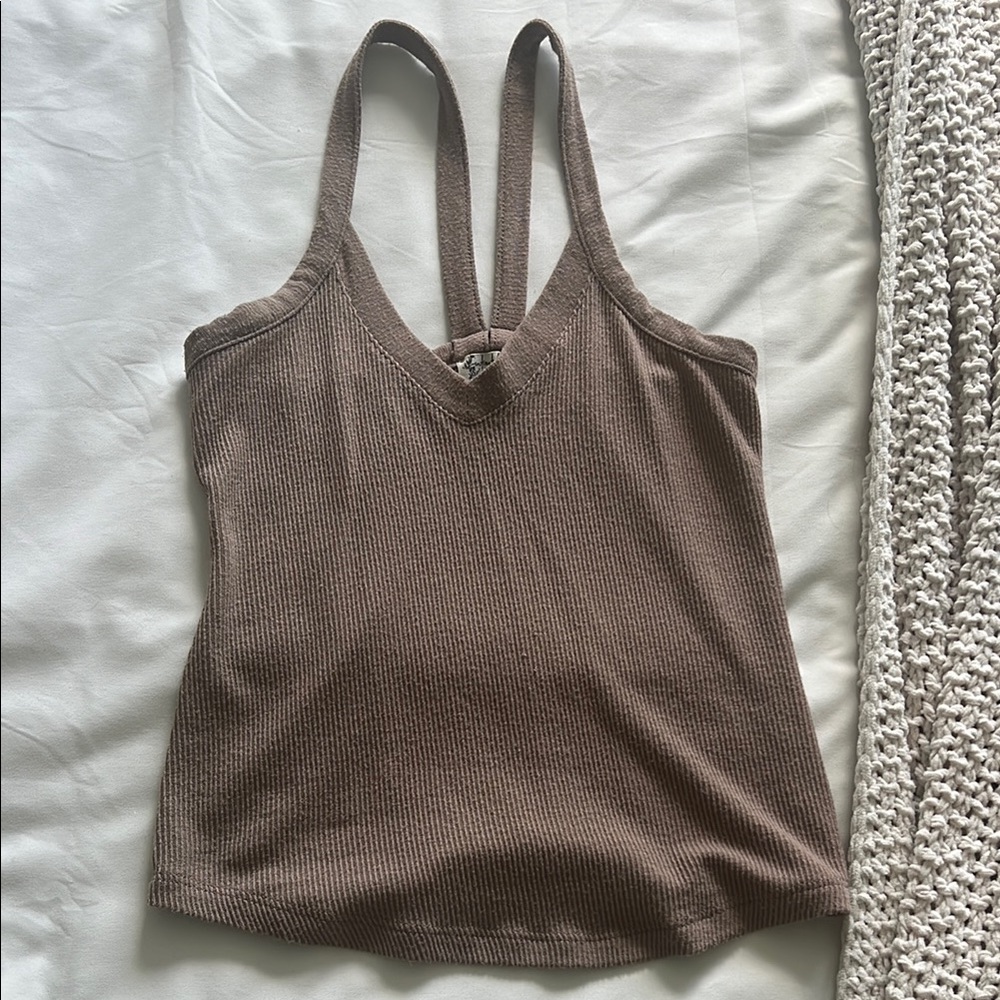 Free People Intimately Brown Ribbed Tank
